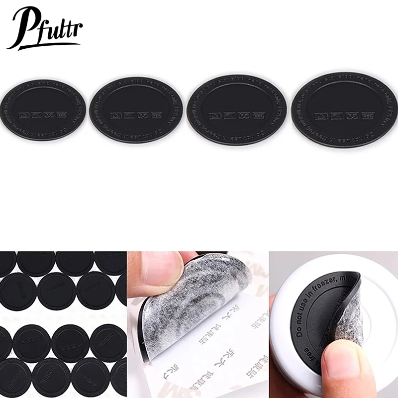 4ksové okrúhle čierne gumové podkladové podložky Self Adhesive Cup Stop Stupey Not Slip Anti-Scald Tumbler Cup Ochranné vankúšiky