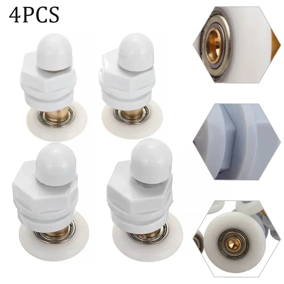 4ksové sprchovacie dvere valčeky Sprchy Káje Kladka sprchovacej miestnosti Roller Runners Kolesá kladky 19 mm, 23 mm, 25 mm, 27 mm, 29 mm