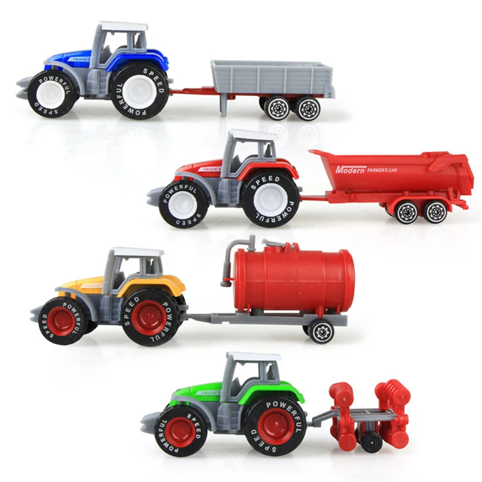 4ksové zliatinové inžinierske vozidlo Model traktor hračky vozidlá Farmer vozidlo Belt Belt Boy Toy Model Model darček pre deti deti Hračky chlapcov