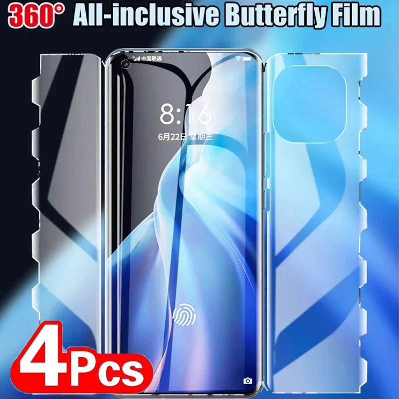4ksový chránič obrazovky s úplným krytom pre Xiaomi Mi 14 13 11 10 Pro 12S Ultra 11 Lite Butterfly Hydrogel Film pre film Redmi K60 K50