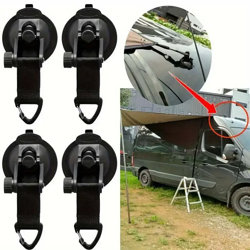4ksový sklenený háčik pre vákuový prísun pohár automobilu Stan Stan, ľahká kempingová držiak na lezenie a turistiku