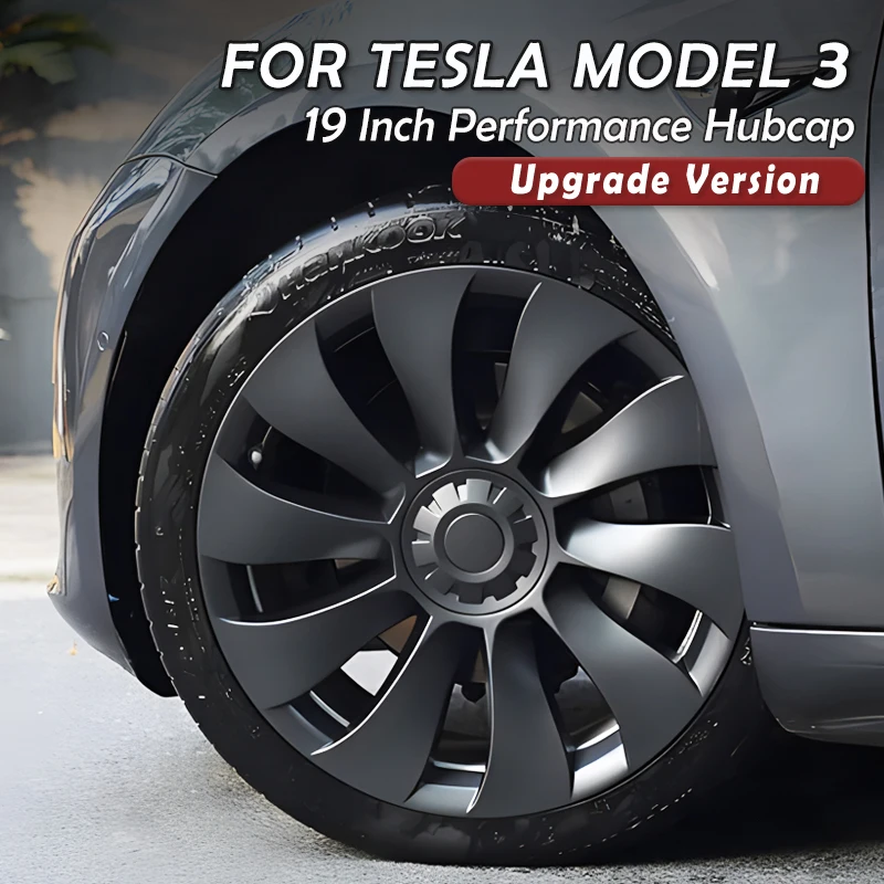 4ksový uzáver náboja pre model Tesla Model 3 19-palcový výmenný výmenný uzáver kolesa Rim Cover Cover Hubcap Plné krytie vozidla 2017-2023