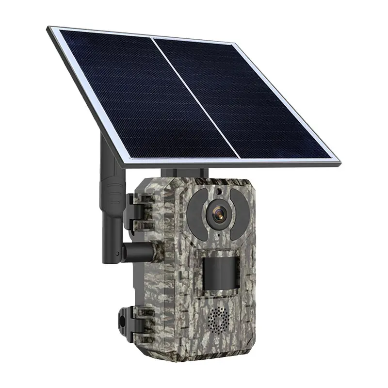 4MP 1440p Solar Power Hunting Trail Camera 4G SIM karta IP66 nepremokavá detekcia PIR Detection Wildlife Camera Ir Night Vision