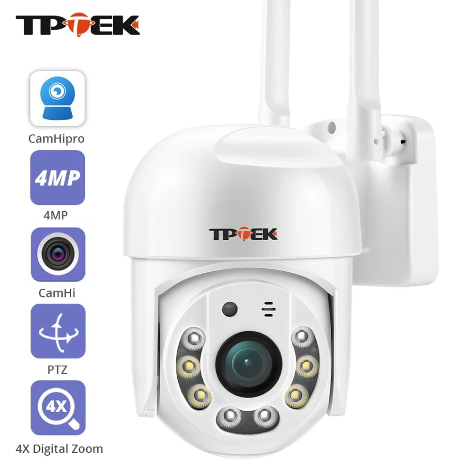 4MP PTZ WiFi IP Camera 1080p CCTV Sledovanie bezpečnostnej ochrany Wi Fi Outdoor 4x Digital Zoom Street Camhipro Camhi Camara