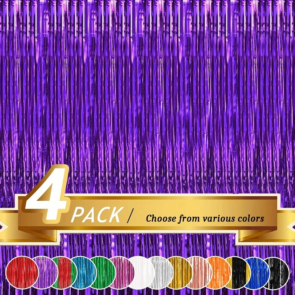 4pack fialová dekorácia strapce na pozadie Sada kovov