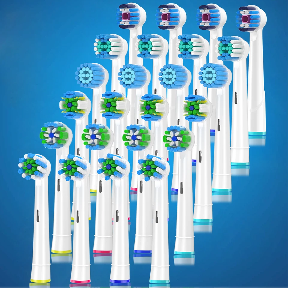 4pack hlavy zubnej kefky kompatibilné s väčšinou Braun orálnych zubných kefiek B, balenie 4 náhradných hlavy zubnej kefky, biela