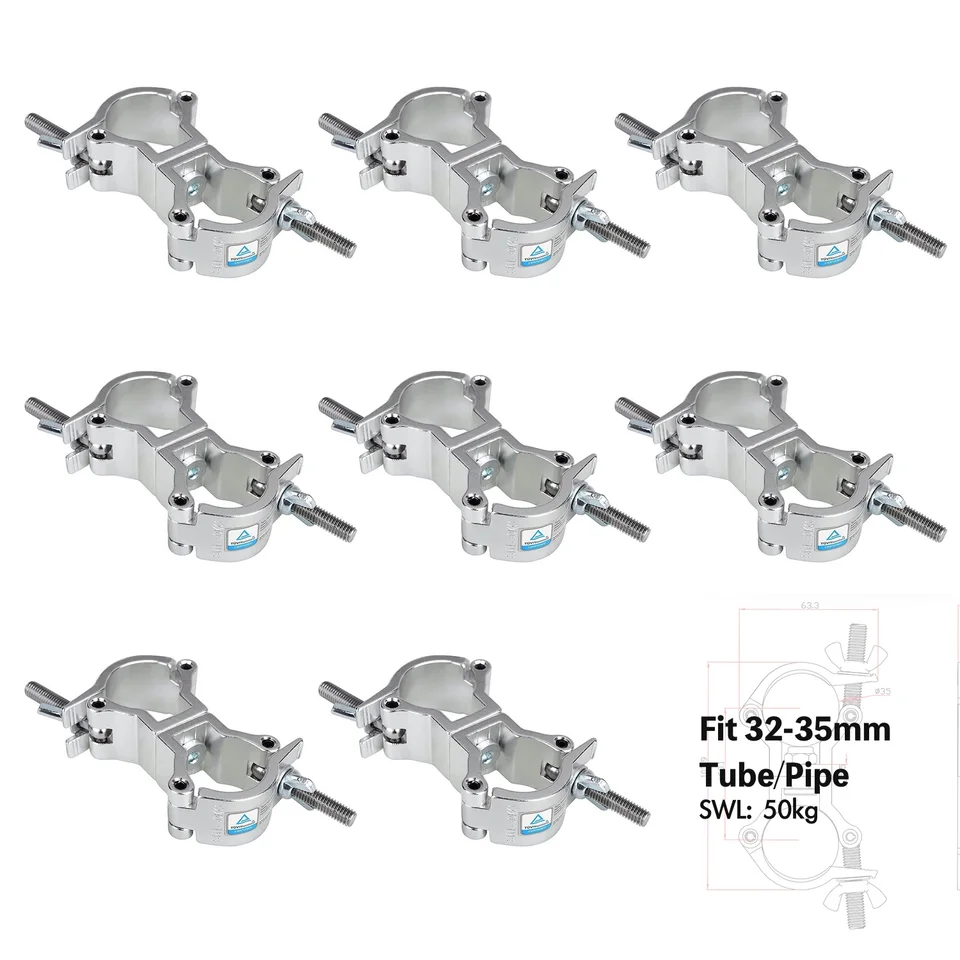 4pack pódium Svetelná svorka Dual Jr otočná svorka 110 lb./ 50 kg zaťažovacia kapacita hliníkovej krovej svorky pre 32-35 mm hadičky F24