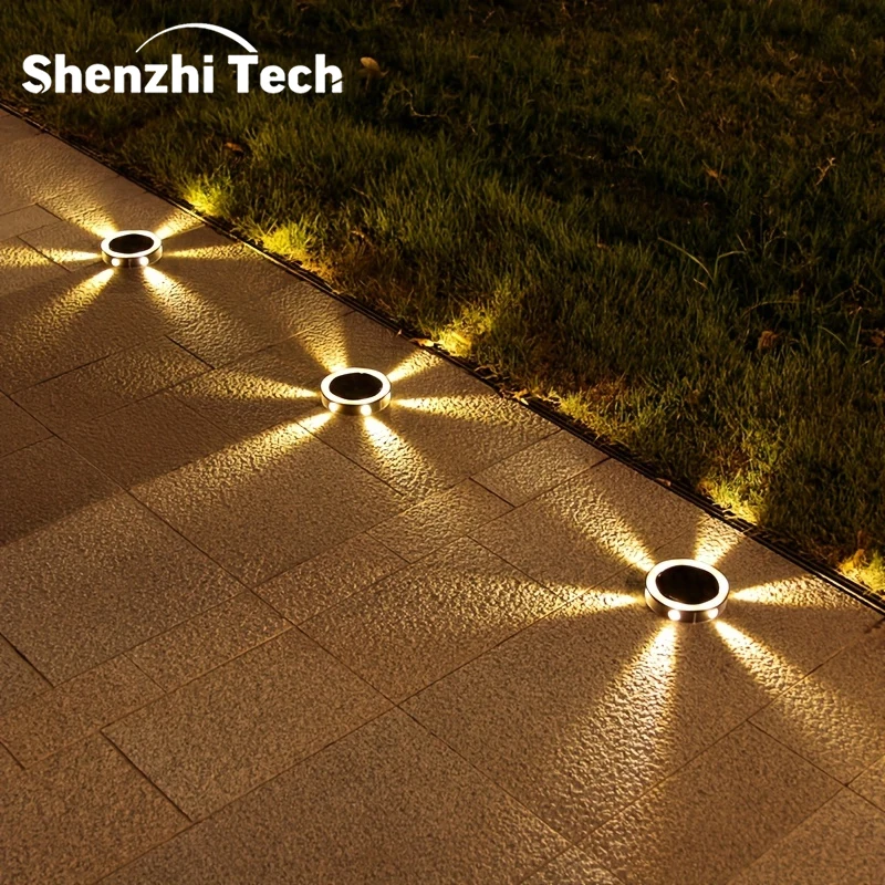 4pack solárne svetlá Vonkajšie, LED stena lampa vodotesné osvetlenie krajiny, trávniková lampa, pre záhradnú terasu Pathway trávnik dekora