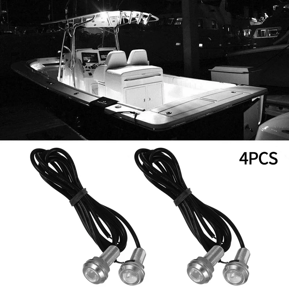 4PC DC 12V Morine Boat Pransom LED SELL LIGLTS LOWN LOUND WHITE BIELE LED TACH LAMS YACHT PRÍSLUŠENSTVA Pod vodou LAMP LAMP LOST LIVE