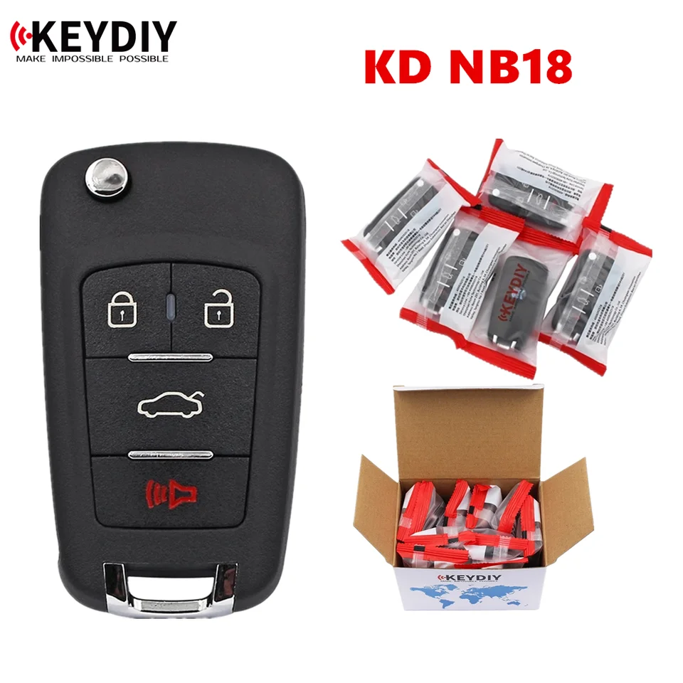 4PC/LOT KD vzdialený keydiy NB18 NB Series CAR Key pre KD-X2/KD MAX/KD900 Multifunkcia programátora s elektronickým čipom
