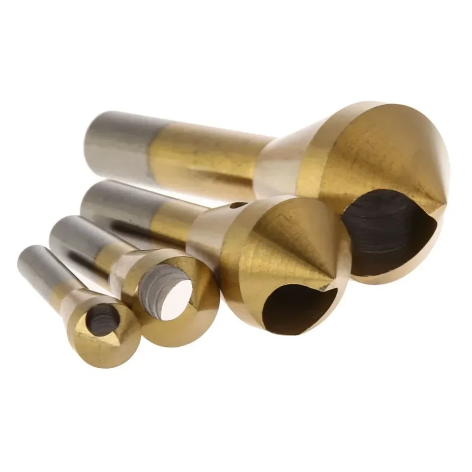 4pc titány potiahnuté countersink vŕtačku bit deburing vŕtačky zúženia otvorov rezačku pulty podpútať nástroje hlavy na hlave hlavy