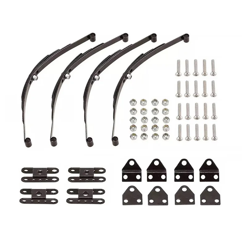 4pcs 1/10 skalného prehľadávača tvrdého listového pružinového zavesenia z nehrdzavejúcej ocele pre axiálny nákladný automobil D90