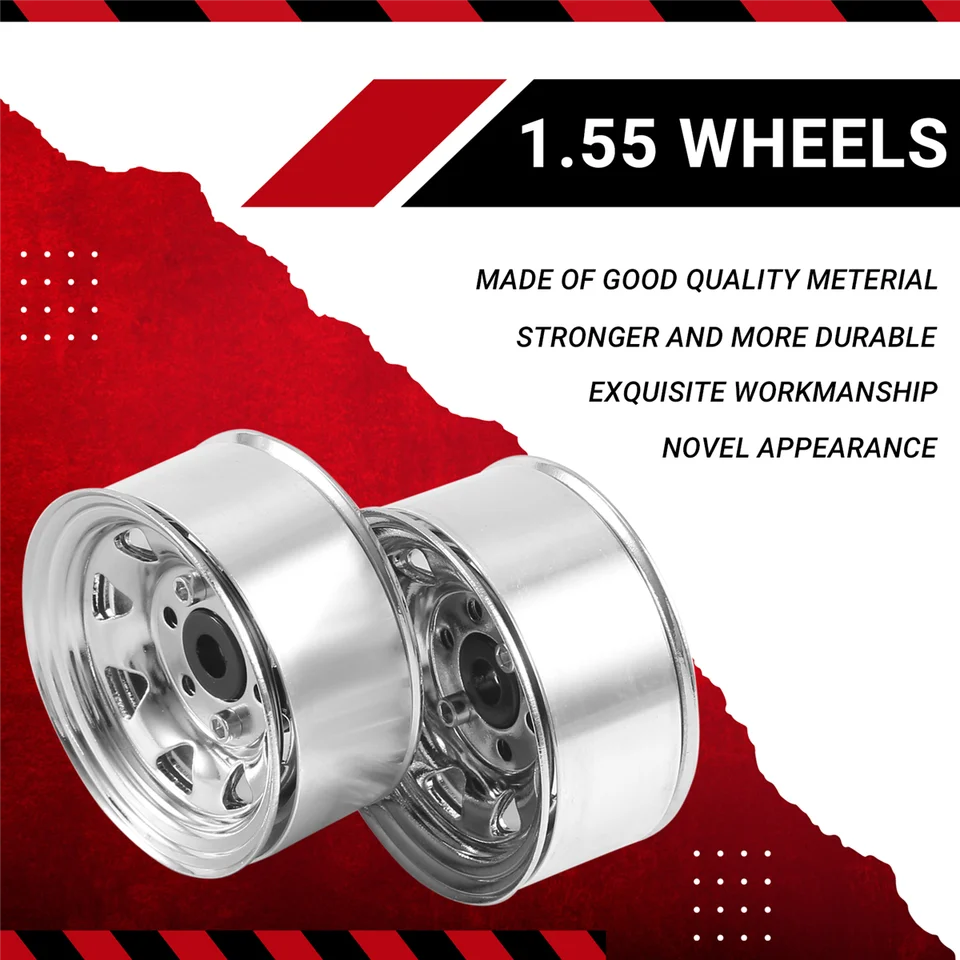 4pcs 1,55 kovové koleso RIM RIM HUB pre 1/10 RC Crawler Axial Yeti YETI JR 90069 RC4WD D90 TF2 TAMIYA CC01 LC70 MST, 5JAS