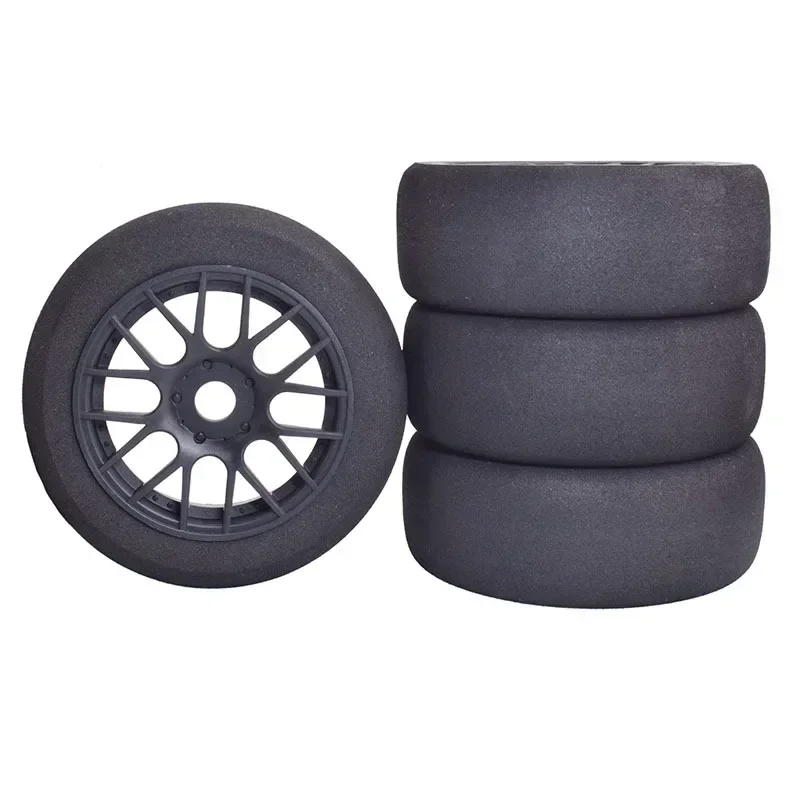 4pcs 1/8 4WD nitro z huby pneumatiky ploché run -kolesové okraj 17 mm hex pre 1/8 RV Racing Ploch Run S86E Hongnuo X3GT Sponge Pneumatiky