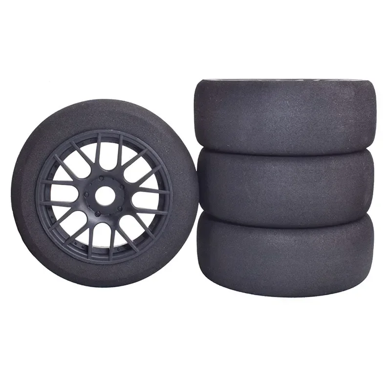4pcs 1/8 4WD nitro z huby pneumatiky ploché run -kolesové okraj 17 mm hex pre 1/8 RV Racing Ploch Run S86E Hongnuo X3GT Sponge Pneumatiky