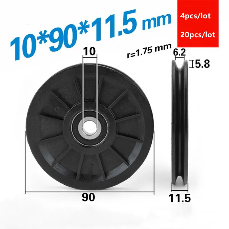 4pcs 10*90*11,5 mm 6200RS 6200 V Groove Závesné drôty vodítko 9mm