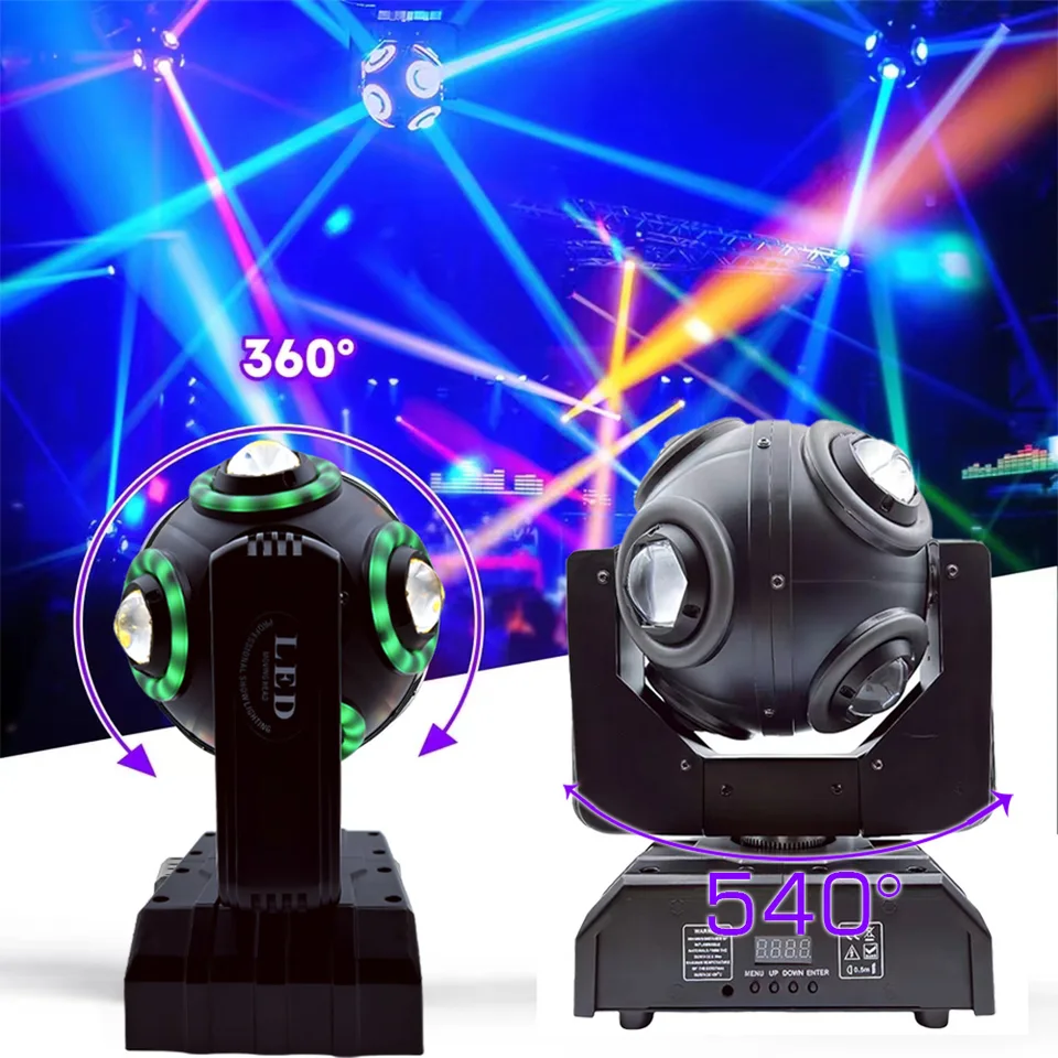 4pcs 120w Moving hlava svetlo 360 ° rotácia RGBW guľový lúč Stage Light Vianoce DMX512 16ch DJ svetlá pre svadbu disco publika