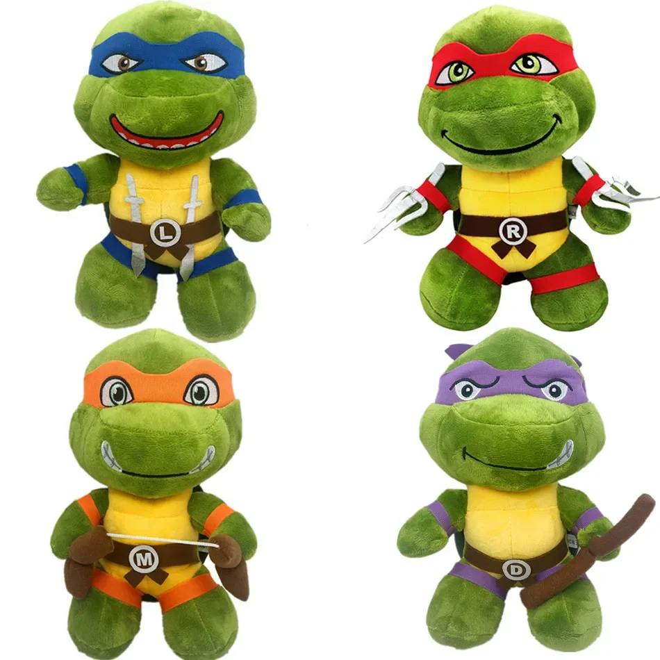 4pcs 25cm tmnt plyšová hračka Teenage mutant ninja korytnačky plyšová hračka roztomilá anime kreatívna bábika darčeky pre dievčatá a chlapec darčeky kawaii