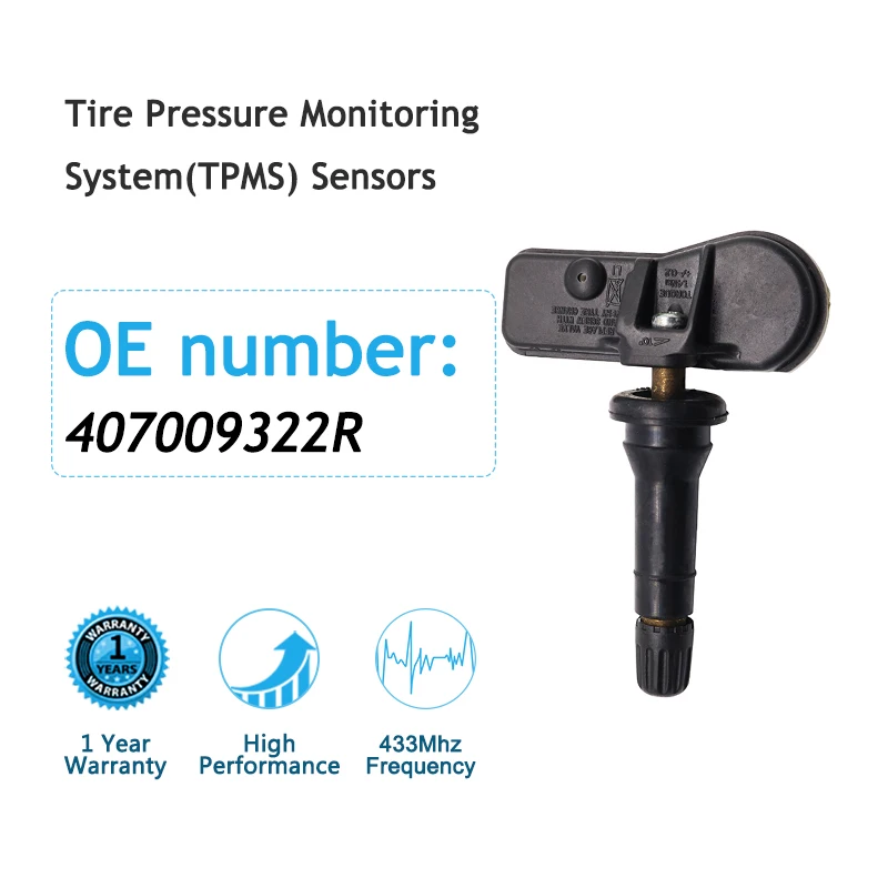 4PCS 407009322R 433MHz TPMS senzorový senzor tlaku pre Dacia Dokker Logan Fiat Mercedes-Benz Nissan Opel Renault