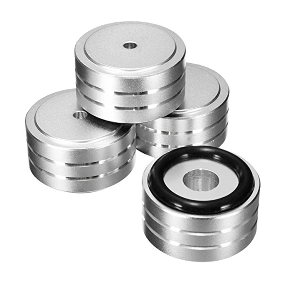 4pcs 40x20mm hliníkový HIFI AMP Izolácia stojanu na stopku DAC Feet Pad (striebro)