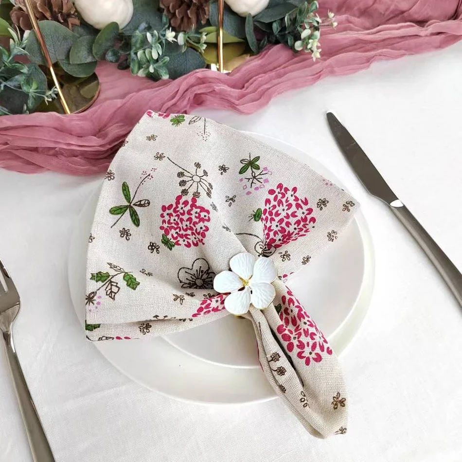 4pcs 40x40cm kvetinové tlačené tkanina v obrúsky japonský štýl večera