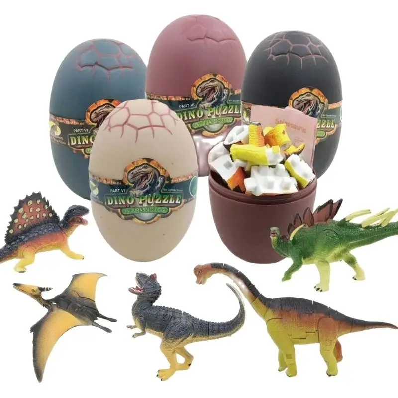 4PCS 4D stereoskopické zhromaždenie dinosaurus vajíčko a vložte simulačný dinosaura simulačný model hračky pre deti pre deti