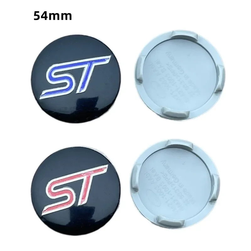 4PCS 54 mm St Cool Center Caps Cover Cover Cap Cap Smbol Odznak pre Ford Mondeo Mustang Focus Fiesta St Logo Auto príslušenstvo