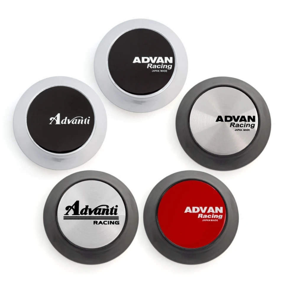 4pcs 65 mm (45 mm nálepky) Centrum vozovky pre vozidlá pre závodné závodné výhody Advan Advance Advanti Advanti Emblem Emblem Logo Styling
