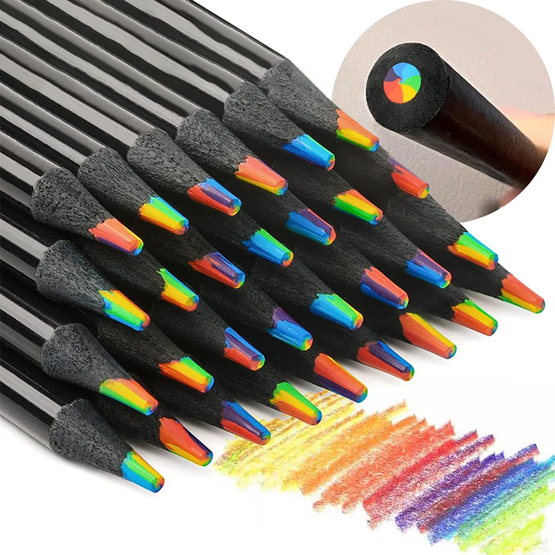 4pcs 7 farby sústredné gradient farebné ceruzky pastelky farebná ceruzka Sada kreatívny kawaii kancelárske výrobky