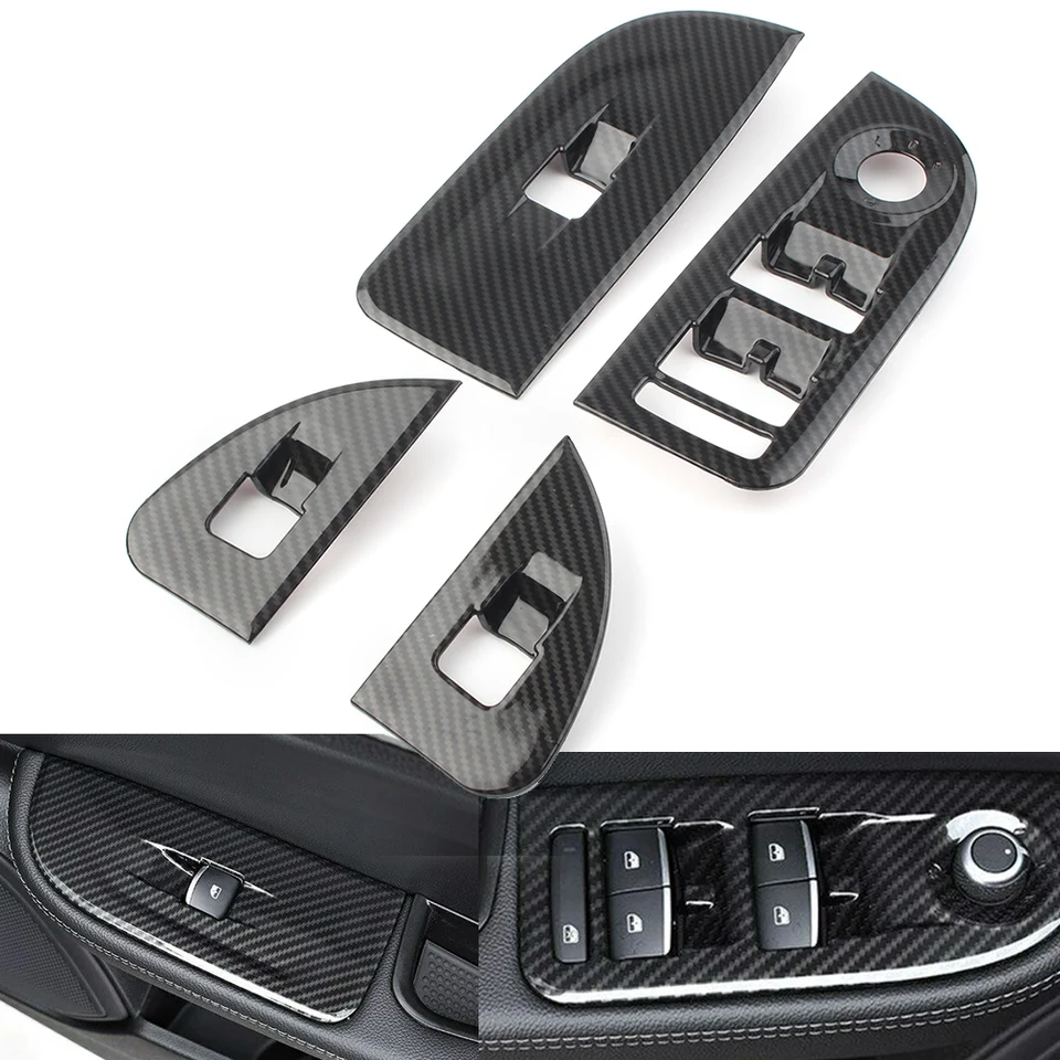 4PCS ABS uhlíkové vlákno okenné spínačové spínač tlačidla TRIM ORIS pre Alfa Romeo Giulia 2017 2018 2019 2020