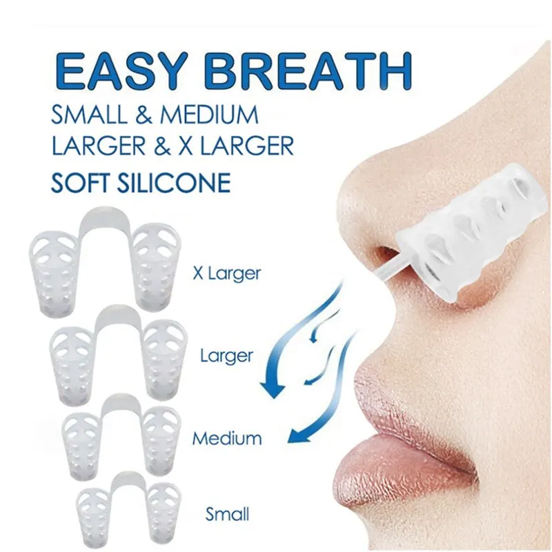 4pcs Antiring Sororing Nasal Dilator pre ľahké dýchanie zabránenie chrápaniu, vďaka čomu je lepšie pre respiračnú zdravotnú starostlivosť