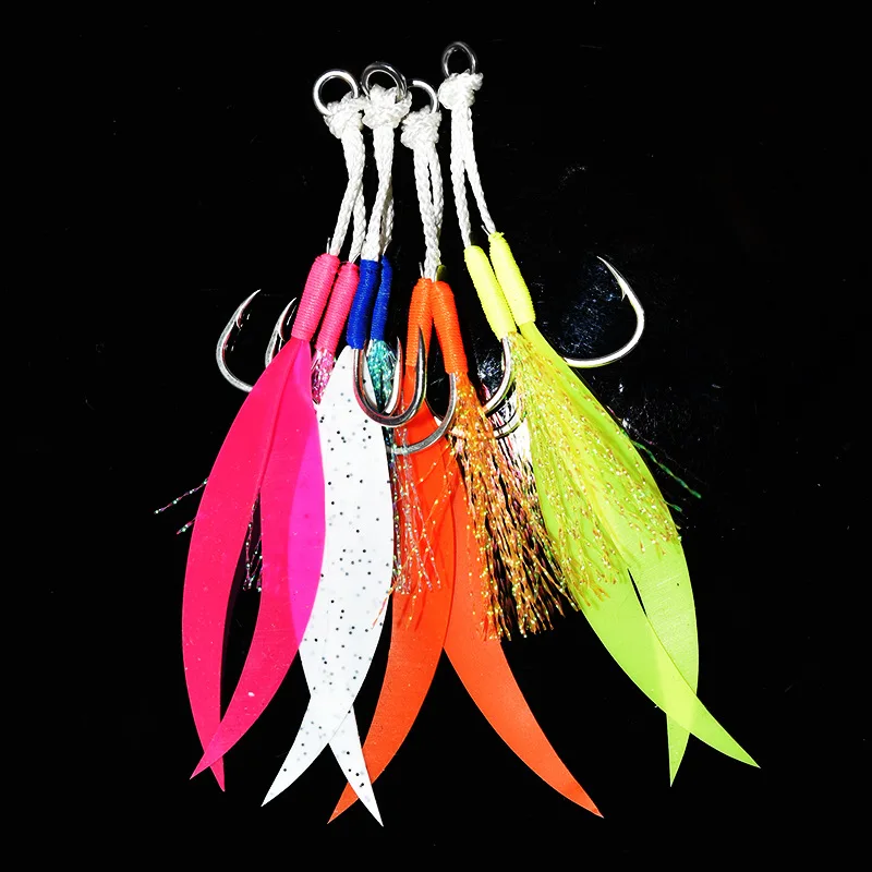 4pcs asistencia hák nôž jig hák Snapper sukňa silikónová sukňa gumová jig sukňa háčiky jigging hamp rybár