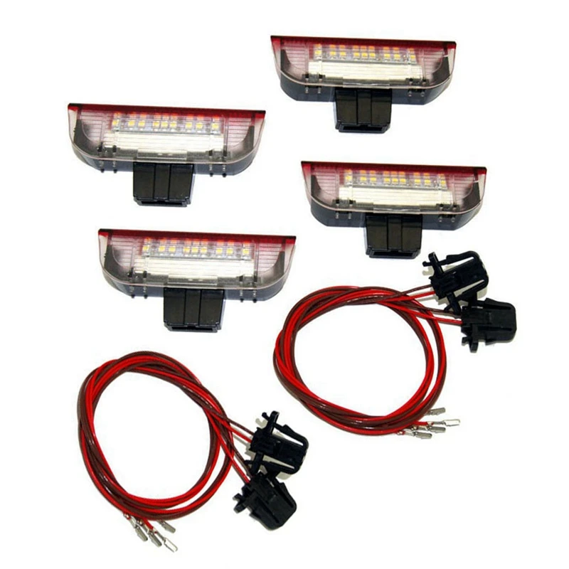 4pcs auta LED Varovné svetlo Varovné svetlo Vítaný projektor pre Golf 6 7 Jetta Mk5 Mk6 Passat B6 B7 CC Tiguan Scirocco