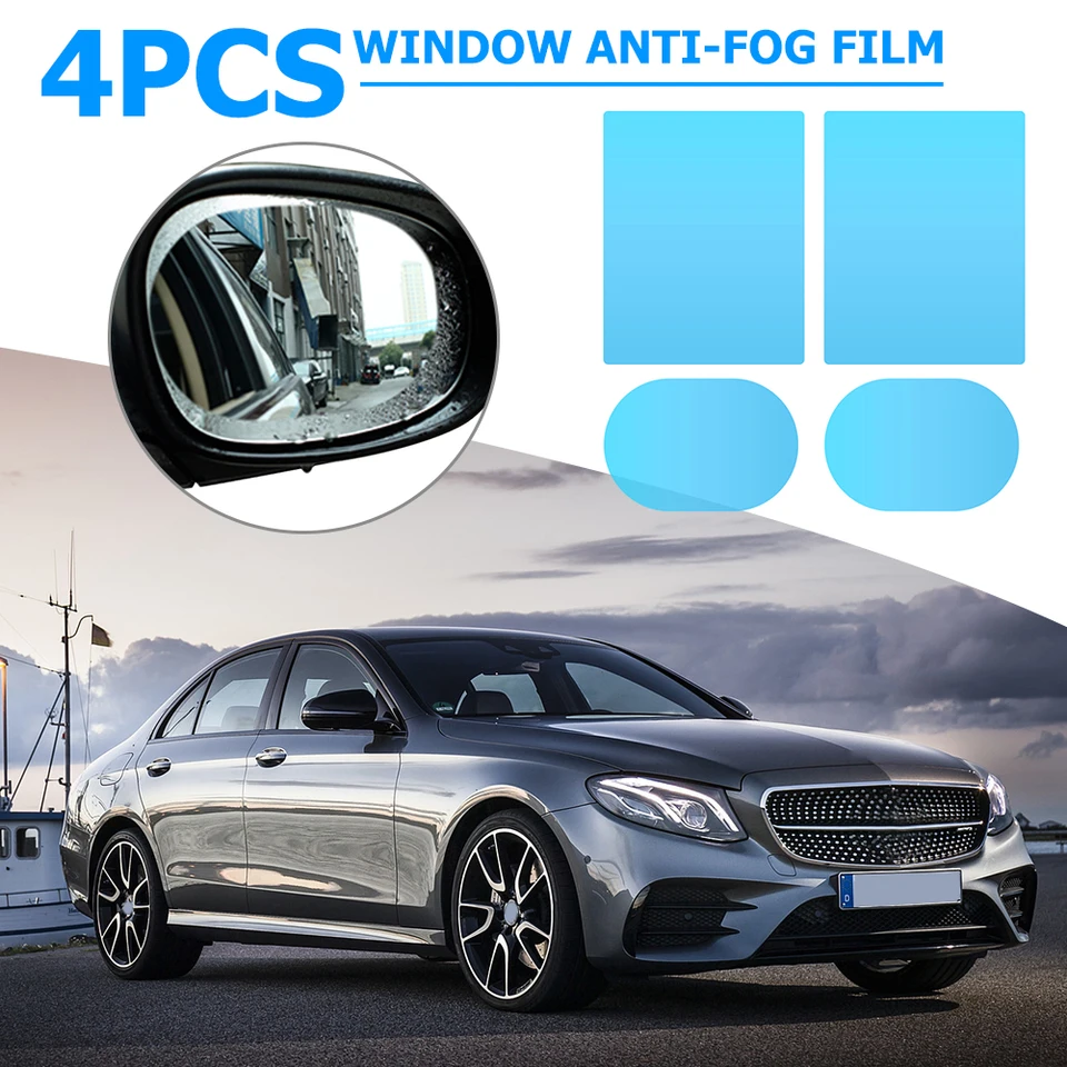4pcs auto bočné spätné zrkadlo Ochranné filmy Anti Fog Films W/ Scraper