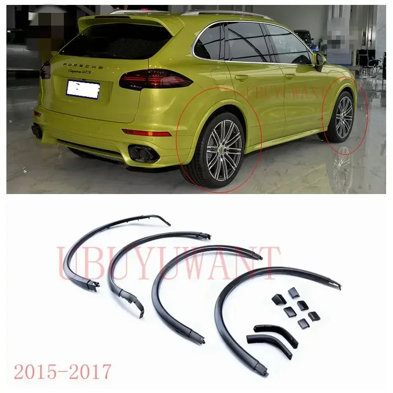 4pcs Automatické blatníky auto blatníkové koleso obočie ochranca kolesa oblúka oblúka pre Porsche Cayenne GTS štýl 2015 2016-2017
