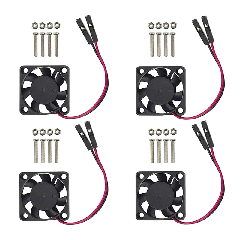4pcs Brushless CPU chladiaci ventilátor chladiča chladiča chladiča 3,3V 5V pre malinové pi3 b+, pi 3, pi 2, pi 1 b+