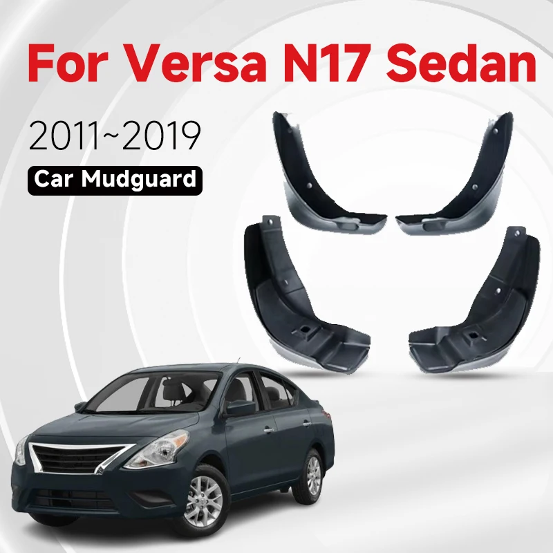 4pcs Car Mudguard pre Nissan Versa Accessories MK3 N17 Sedan 2011 ~ 2019 Mudflap Mudguard Splash Guard Mud bahno Fender Automatické diely