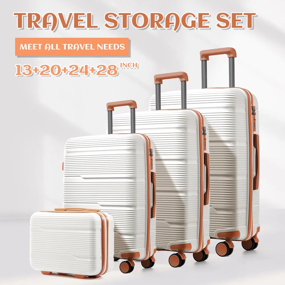 4pcs cestovný kufr Nové odolné súpravy batožiny Rolling batožina TSA Lock prenášanie na batožinové paluby puzdro 13 20 24 28 palca