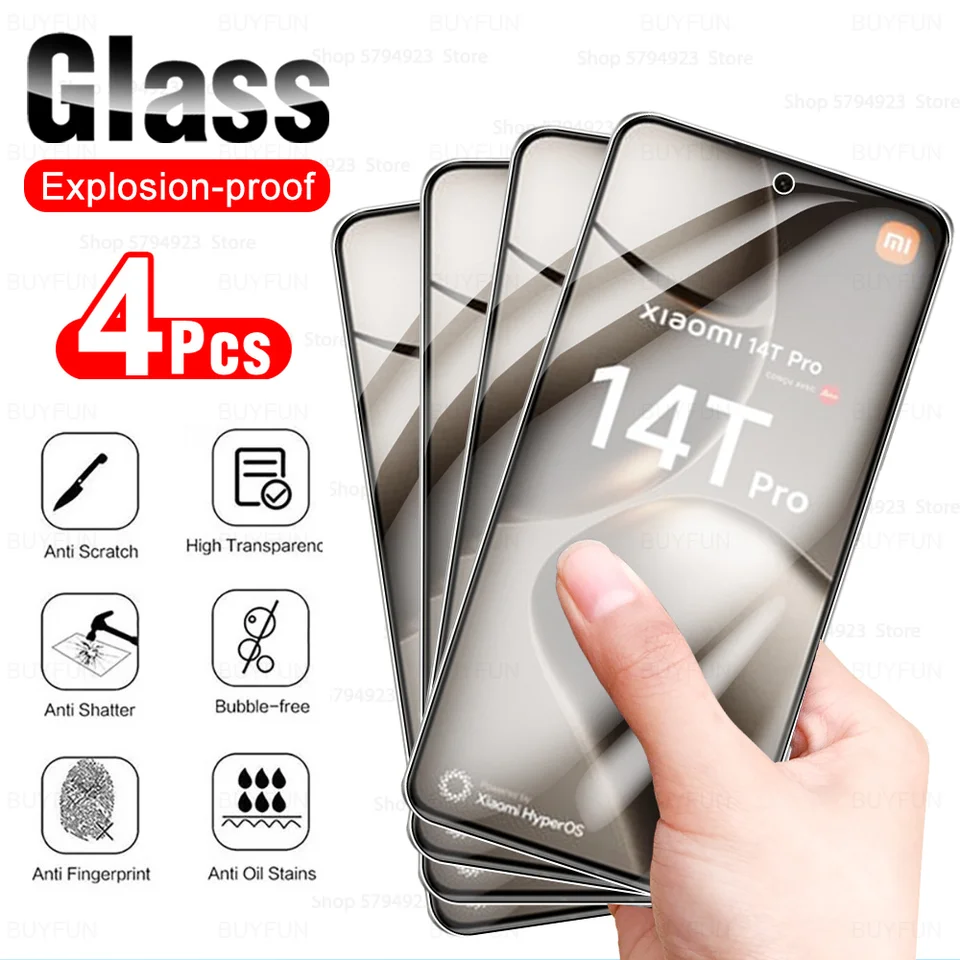 4pcs chránič obrazovky pre Xiaomi 14T Pro 5G Temperované sklo ochranný film Xiaomi14tpro Xiaomy14tpro Mi14t Pro Xiomi14 T Pro T14