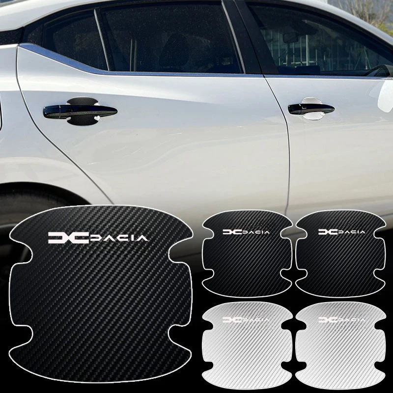 4pcs Dvere Can Rukoväte nálepky na rukoväť Stručky z uhlíkových vlákien Odpor pre Dacia Duster Logan McV Sandero Stepway Dokker Lodgy Car Accesso