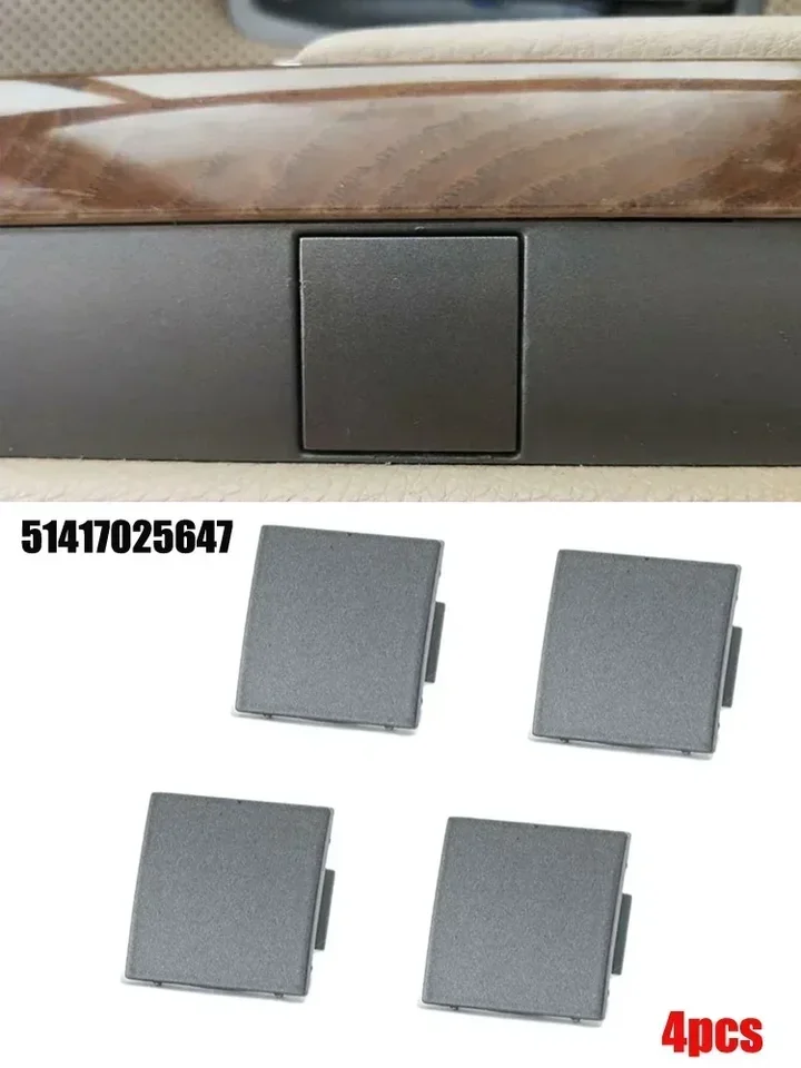 4PCS Dverový kryt krytu Parlament 51417025647 pre BMW 7 Series E65 E66 745i 02-08 ABS Grey Chlop Chov predných dverí Vnútorné časti Klapky na predných dverách