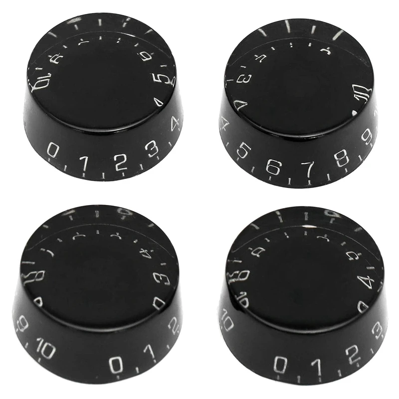 4PCS Elektrická gitarová klobúk gombíky rýchlosti objemové tóny ovládacie gombíky kompatibilné pre gitaru v štýle Les Paul LP