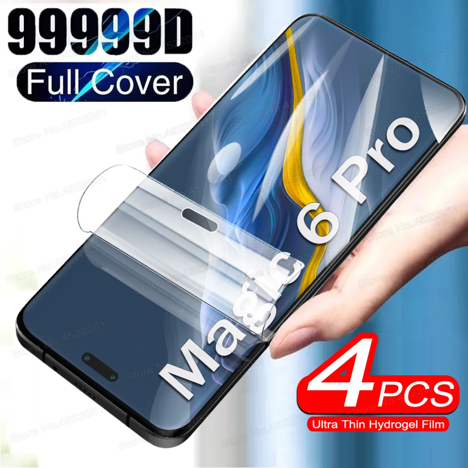 4pcs for Honor Magic 6 Pro Slim HD Hydrogel Film pre Honor Magic 6 5 7 Lite Full Cover Screen Protector pre Honor Magic 7 4 Pro