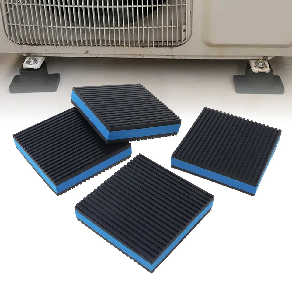 4pcs gumové anti-vibračné vankúšiky pre HVAC Air Compressor Washher Ducher AIR s jednotkami s modrými izolačnými doštičkami EVA
