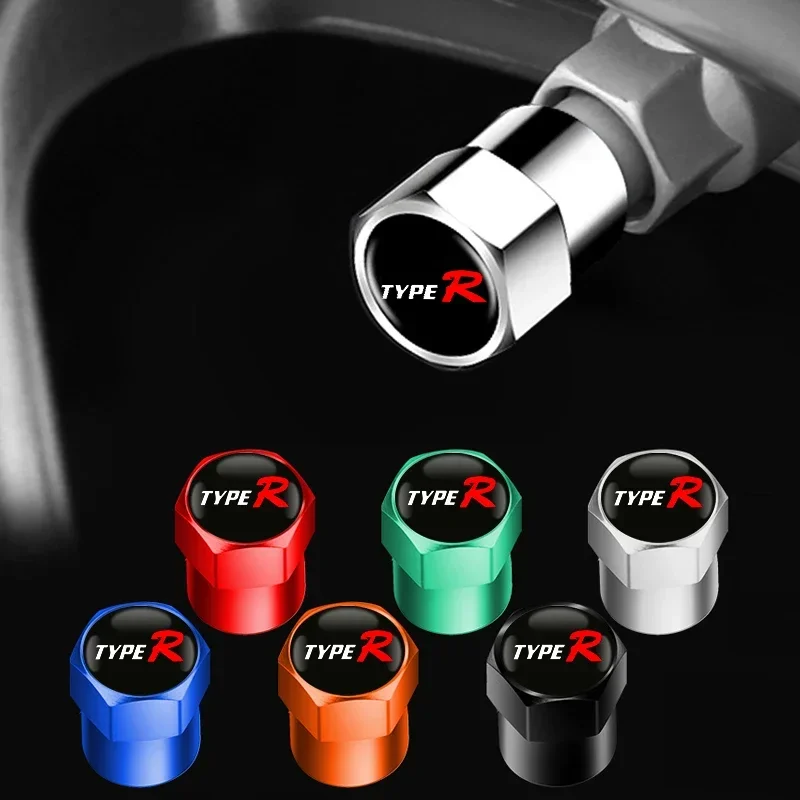 4pcs hliníkový typ R pneumatiky Rovodné kryty Ventily Ventily Ventily Pneumatí