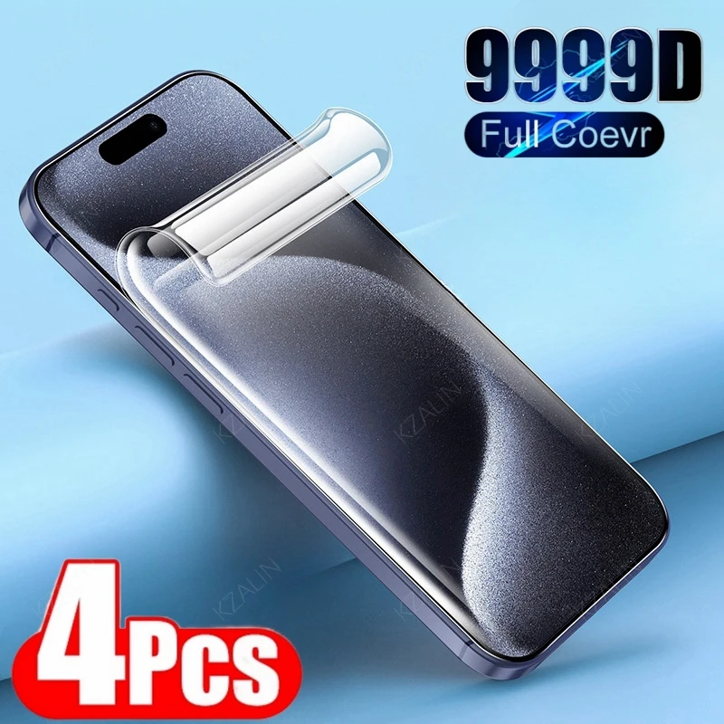 4pcs Hydrogel Film pre iPhone 15 Pro Max 15Pro nepremokavý chránič obrazovky pre iPhone 15Promax Ochranný mäkký film