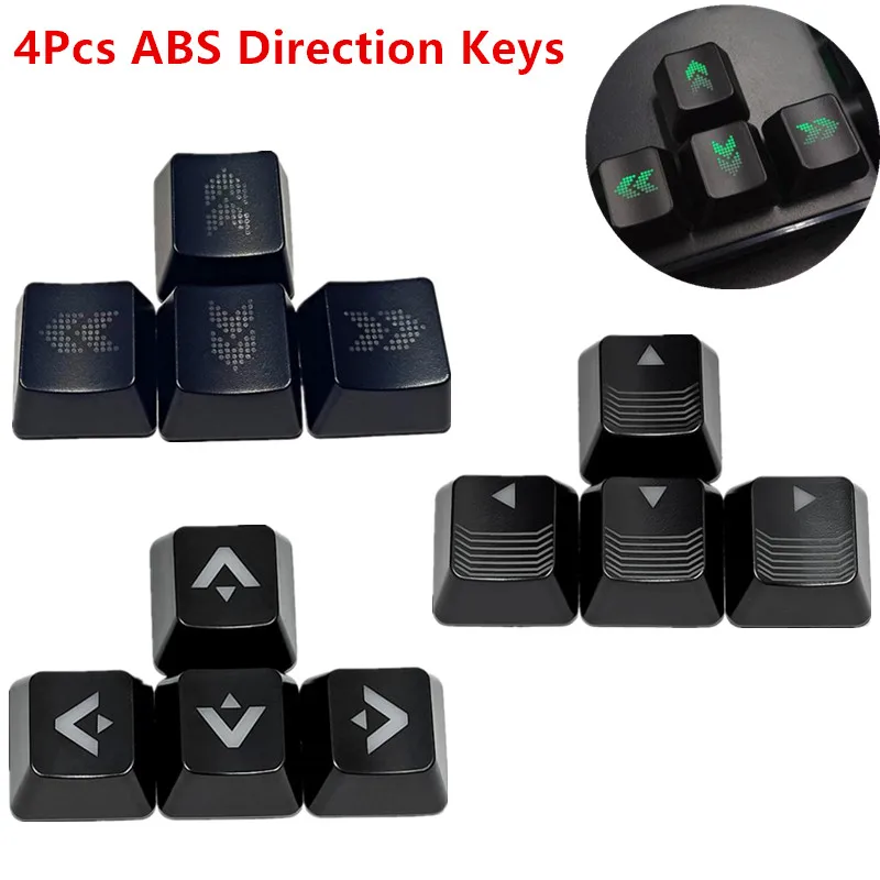 4pcs Iba keycap, DIY ABS Smerové kľúče kľúča podsvietená priesvitná kľúče 4 klávesy pre mechanickú inštaláciu klávesnice OEM profil