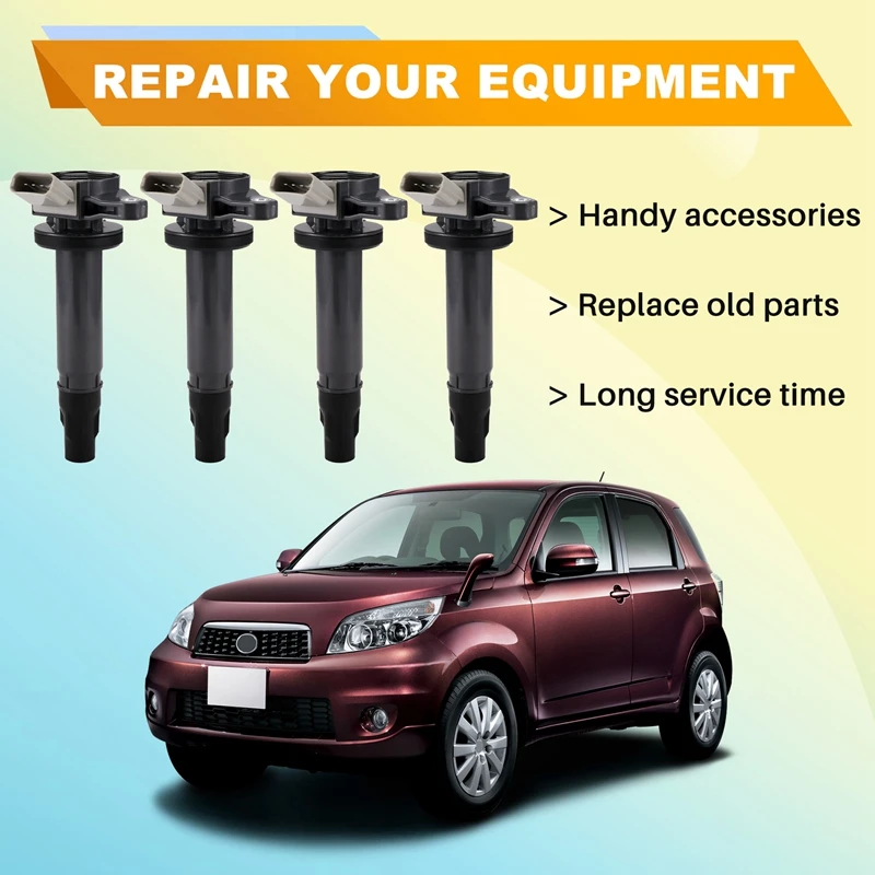 4pcs Ignition Coil Coil 19070B1011 19070B1020 pre Daihatsu Terios Sirion Toyota Passo Townace