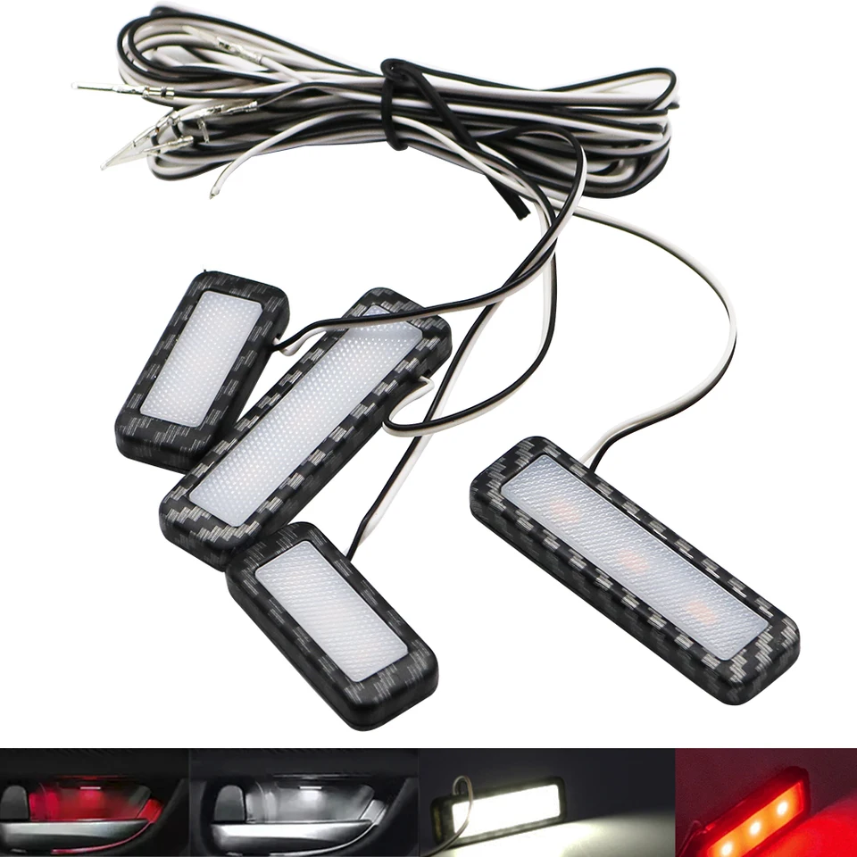 4pcs lakťové lakťové dvery rukoväť osvetlenie auta Styling LED auto Vnútorná misa svetlo Univerzálna automatická atmosféra lampa dekoratívne svetlá