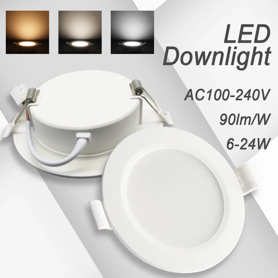 4pcs LED Downlight AC100-240V 3000K 4000K 6000K Stropné svetlo 6W 10W 14W 17W 20W 24 W zapustené okrúhly panel svetlo vnútorné osvetlenie